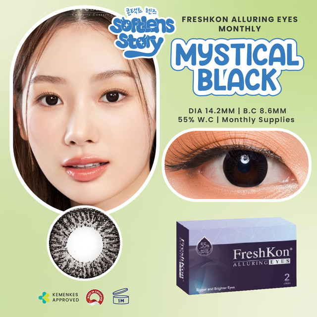 Freshkon Alluring Eyes Monthly Mystical Black Softlens Warna