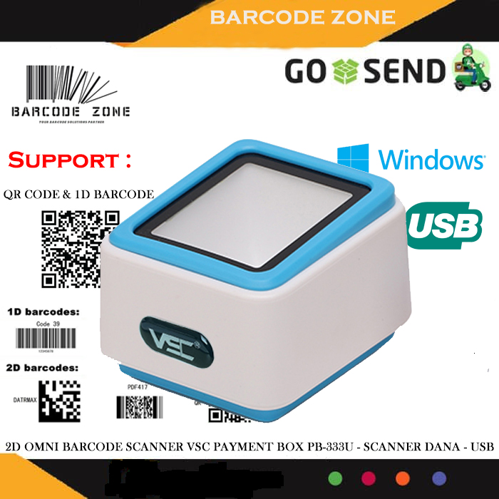 PAYMENT BOX 2D OMNI BARCODE SCANNER VSC PB-333U- SCANNER KASIR - USB - SCANNER QR CODE