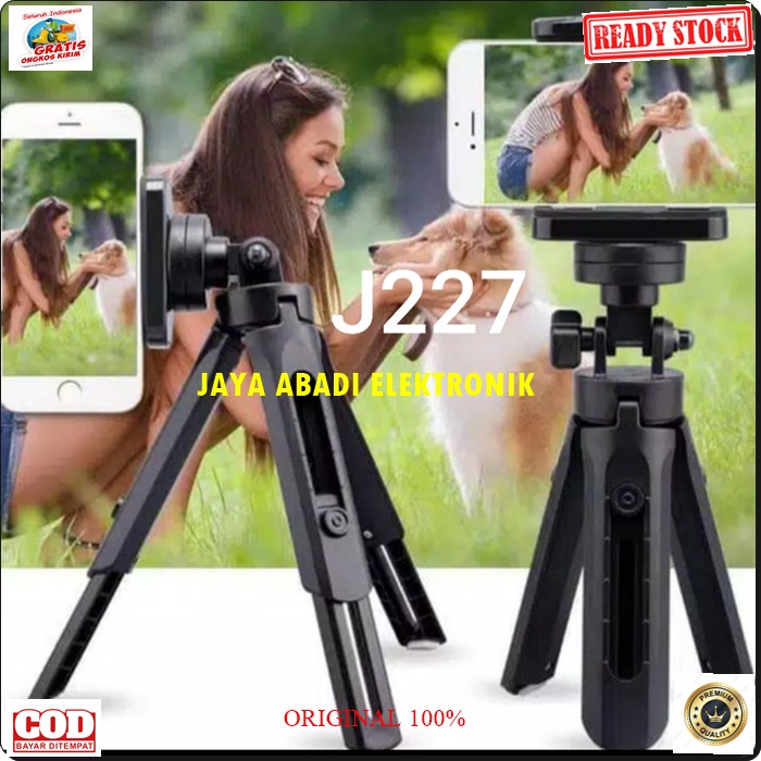 J227 ORIGINAL TRIPOD TRIPODS MINI HOLDER U TANGAN LIPAT KAKI TIGA MONOPOD PEGANGAN HP KAMERA PENYANG