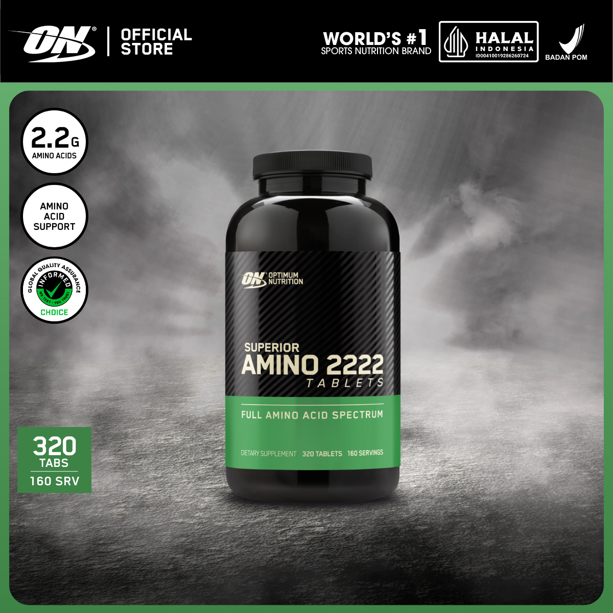 Optimum Nutrition Superior Amino 2222 - Suplemen / Gym / Asam Amino / Kapsul