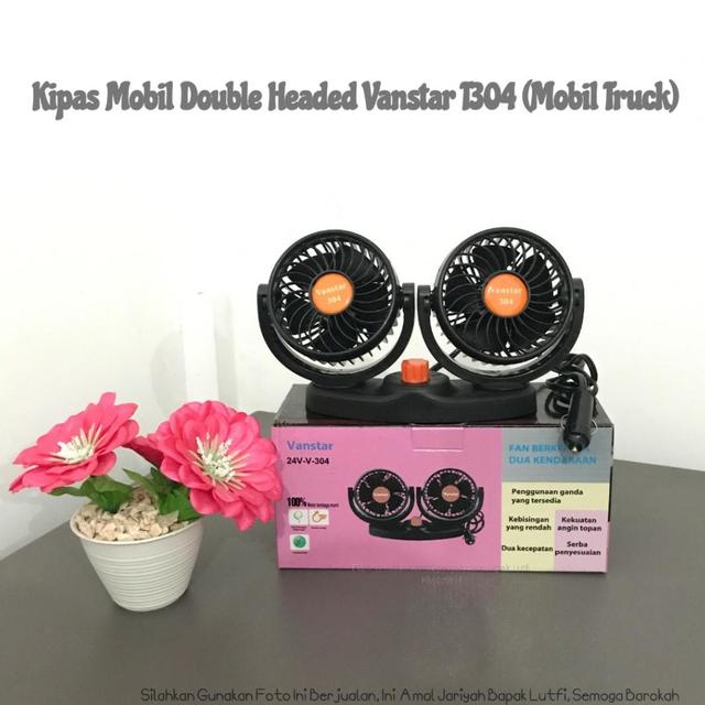 (COD)Kipas Angin Mobil Double Headed Putar 360° 2 Speed 12V-V-303 & 24V-V-304 (Mobil besar)