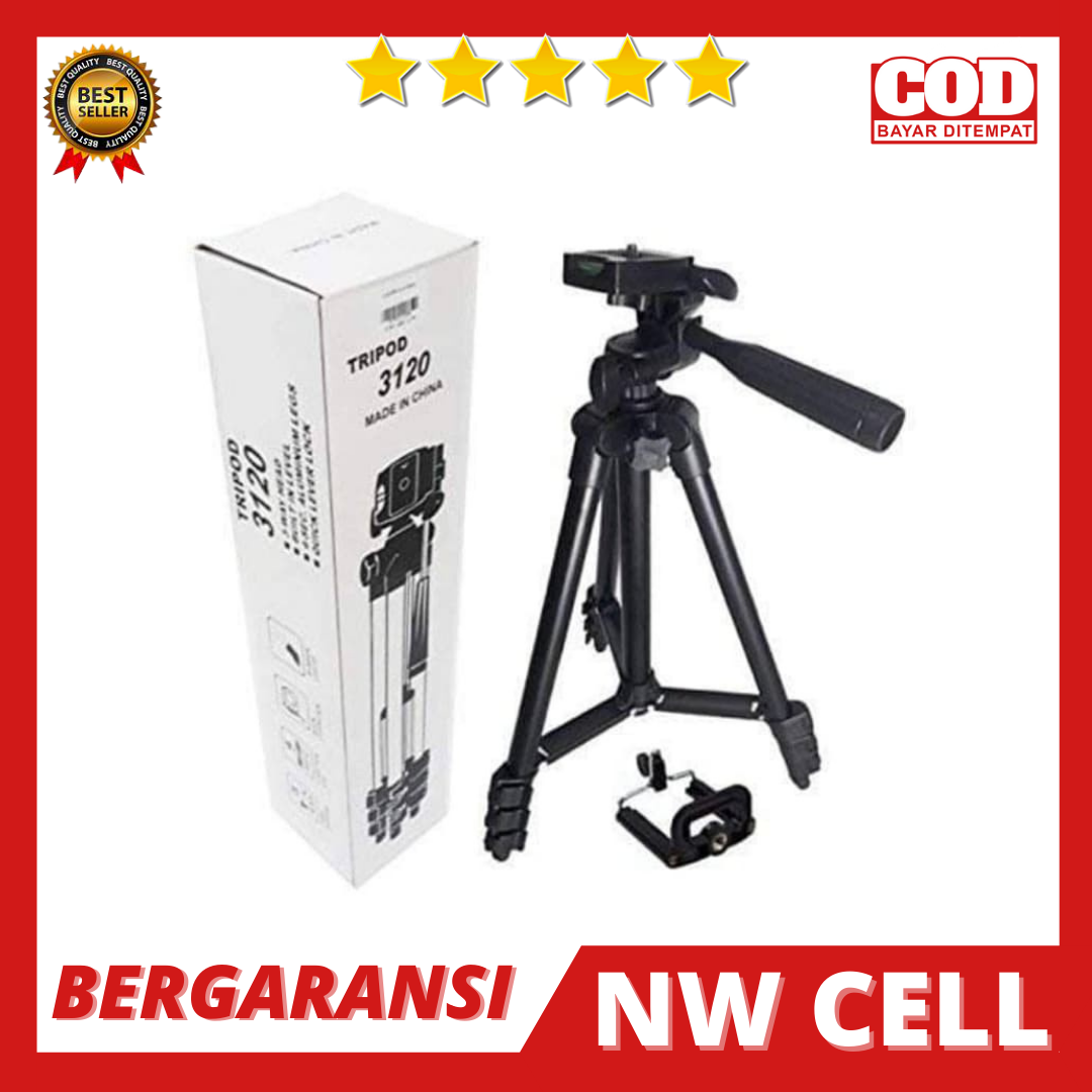 NEW TRIPOD 3120A TRIPOD HITAM 1M TRIPOD HP DAN CAMERA HOLDER U