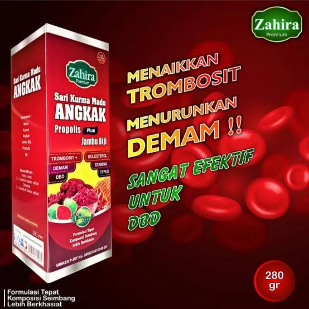 Sari Kurma Madu ANGKAK Propolis plus Jambu Biji 280gram Zahira / Meningkatkan Trombosit Darah secara Maksimal