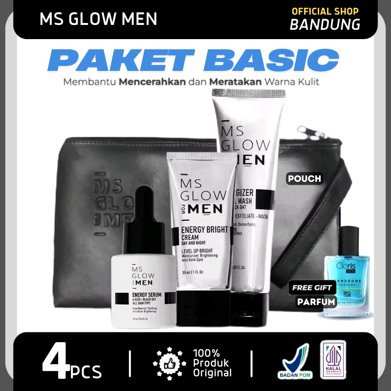 MS GLOW MEN Msglow For Men Paket Perawatan Wajah Pria Skincare Wajah Facial Wash Serum Cream Cowok FACIAL WASH MS GLOW FOR MEN Energizer Facial Wash Msglow Men