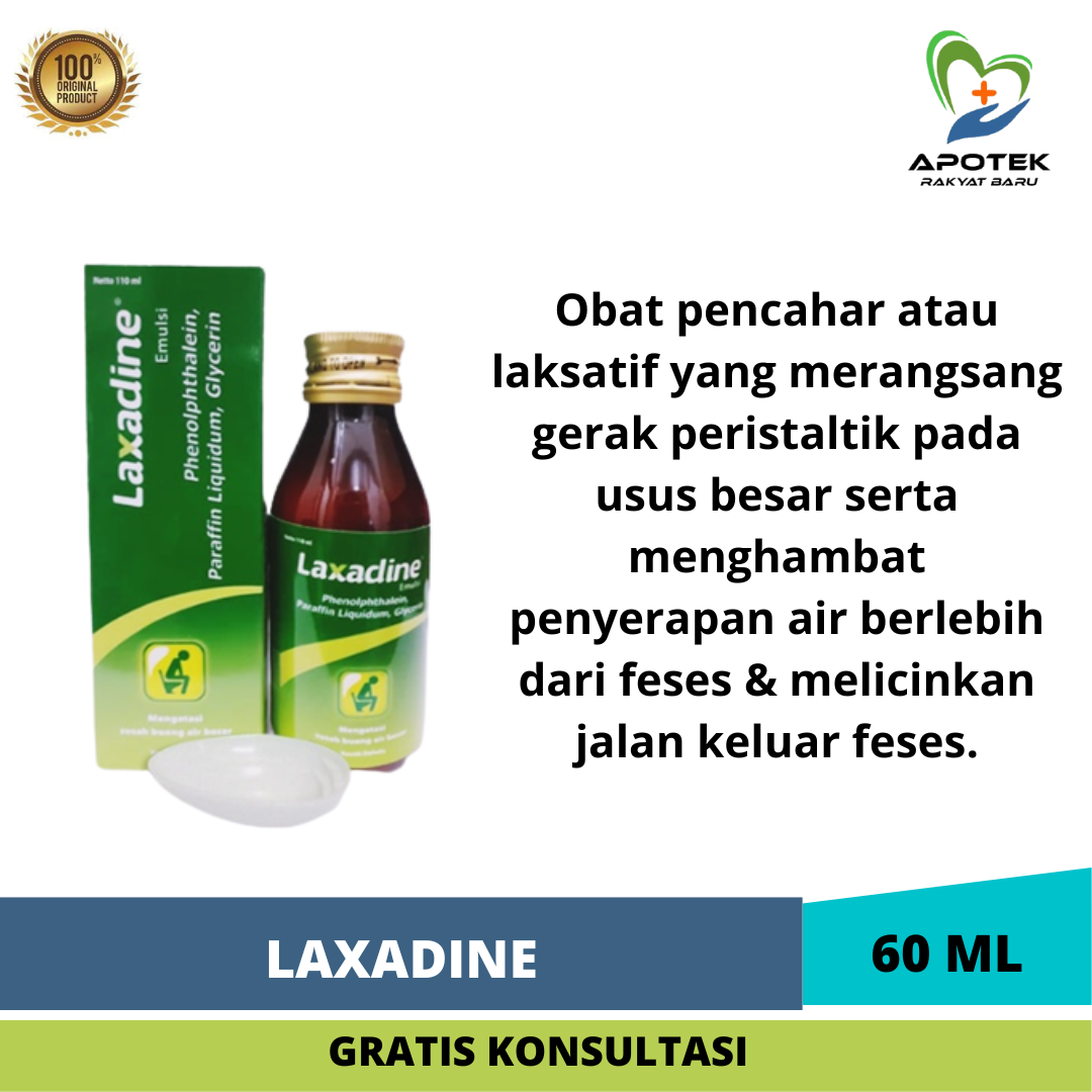 Laxadine Sirup 60 Ml Mengatasi Susah BAB / Obat Pencahar/ Konstipasi / Sembelit