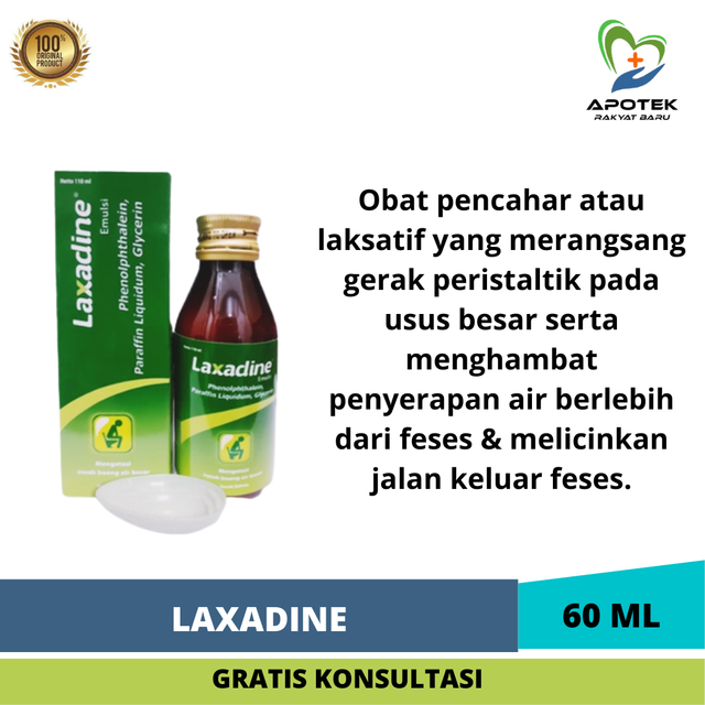 Laxadine Sirup 60 Ml Mengatasi Susah BAB / Obat Pencahar/ Konstipasi / Sembelit