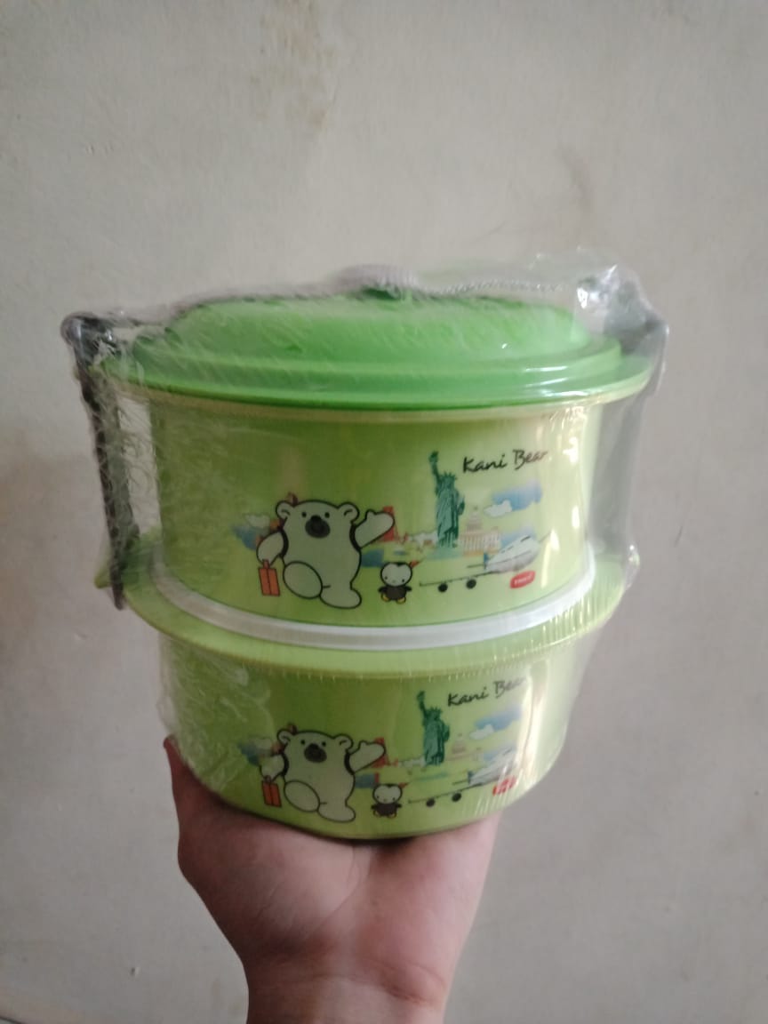 Kotak makan sekolah / rantang sekolah susun 2 TRIXY (TEMPA MAKAN PLASTIK) (+bublewrap)