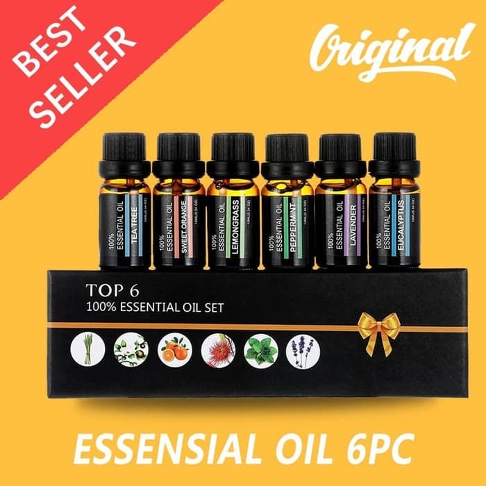 Top 6Pcs Set Spa Aroma Therapy 100% Essential Oils Humidifier DIffuser