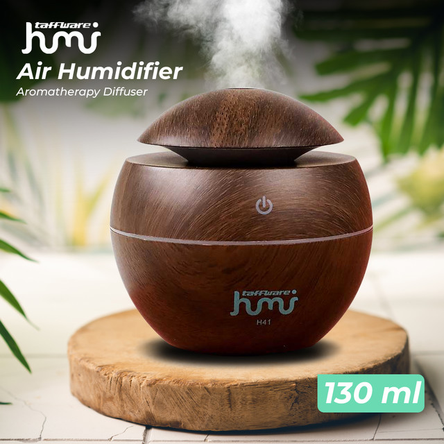 Air Humidifier Aromatherapy Oil Diffuser Wood 130ml - Taffware HUMI H41