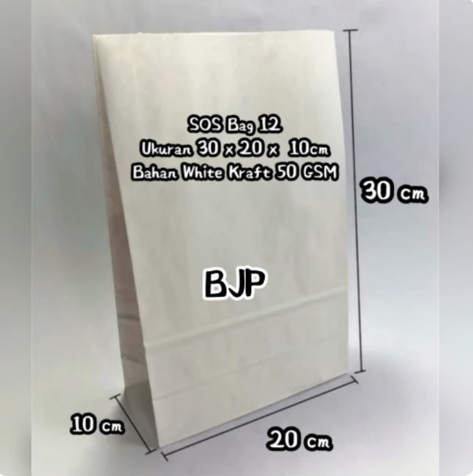 Size XL ~ PAPER BAG SOS KODE 12 - ANEKA KEMASAN [ 1 pack = 50 pcs ]