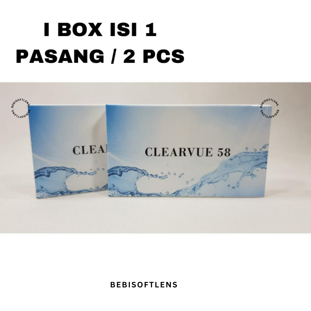 (Bisa COD) Softlens CLEARVUE ISI 1 PASANG ( 2 PCS) BENING DAILY 14.2MM Softlens Minus  Softlens Clear  Minus Tinggi  Clear vue 58 / BB