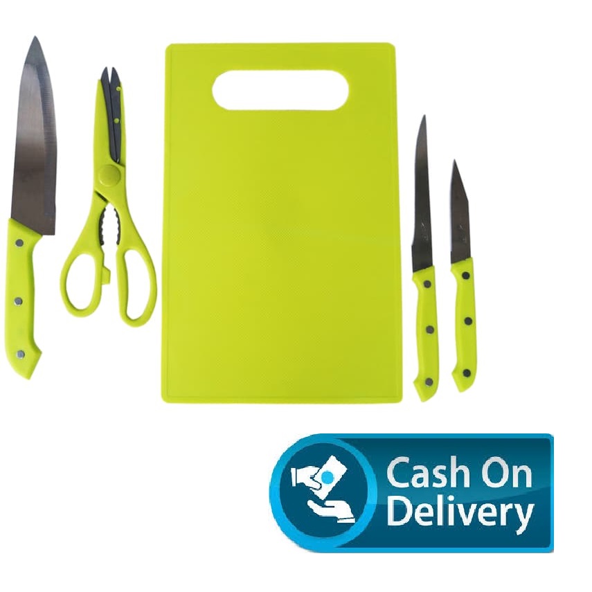 TokoBibib Set Pisau Dapur Lengkap Plus Talenan Knife Set