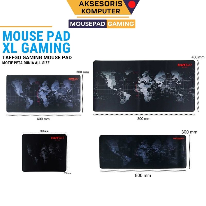 Alas mouse Mousepad Gaming Mouse Pad XL Desk Mat Motif Peta Dunia Ukuran Jumbo Besar XL