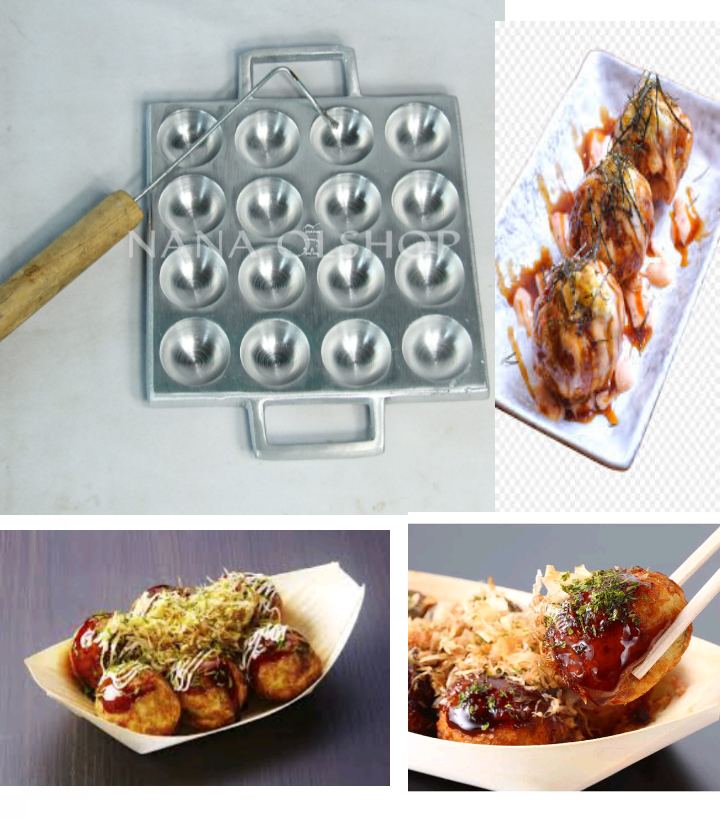 Cetakan kue cubit/Cetakan cekung Telur Goreng Mini 24 Lubang aluminium tebal /Cetakan kue takoyaki