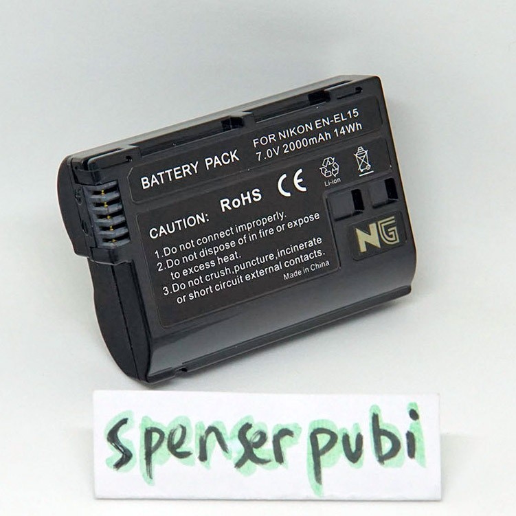Baterai Nikon D7000 D7100 D7200 D7500 Z7 Z6 D850 D810 D780 D750 EN-EL15 EN-EL15A EN-EL15B Battery
