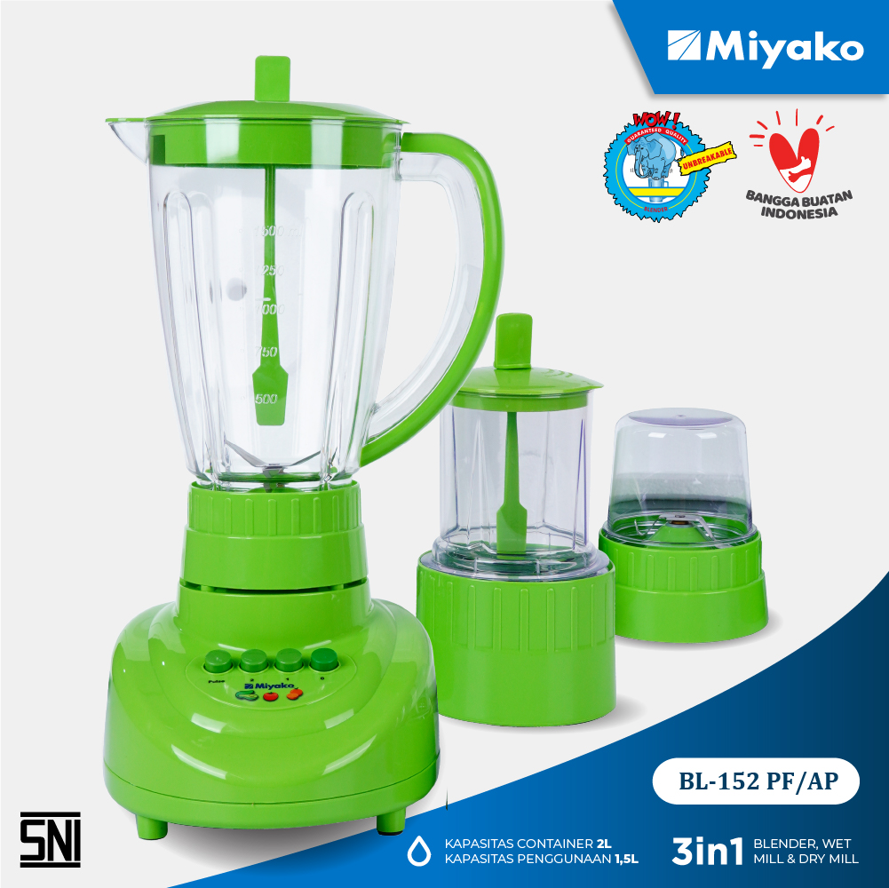 Miyako Blender BL-152 PF/AP Plastik 300 W - 1.5 L