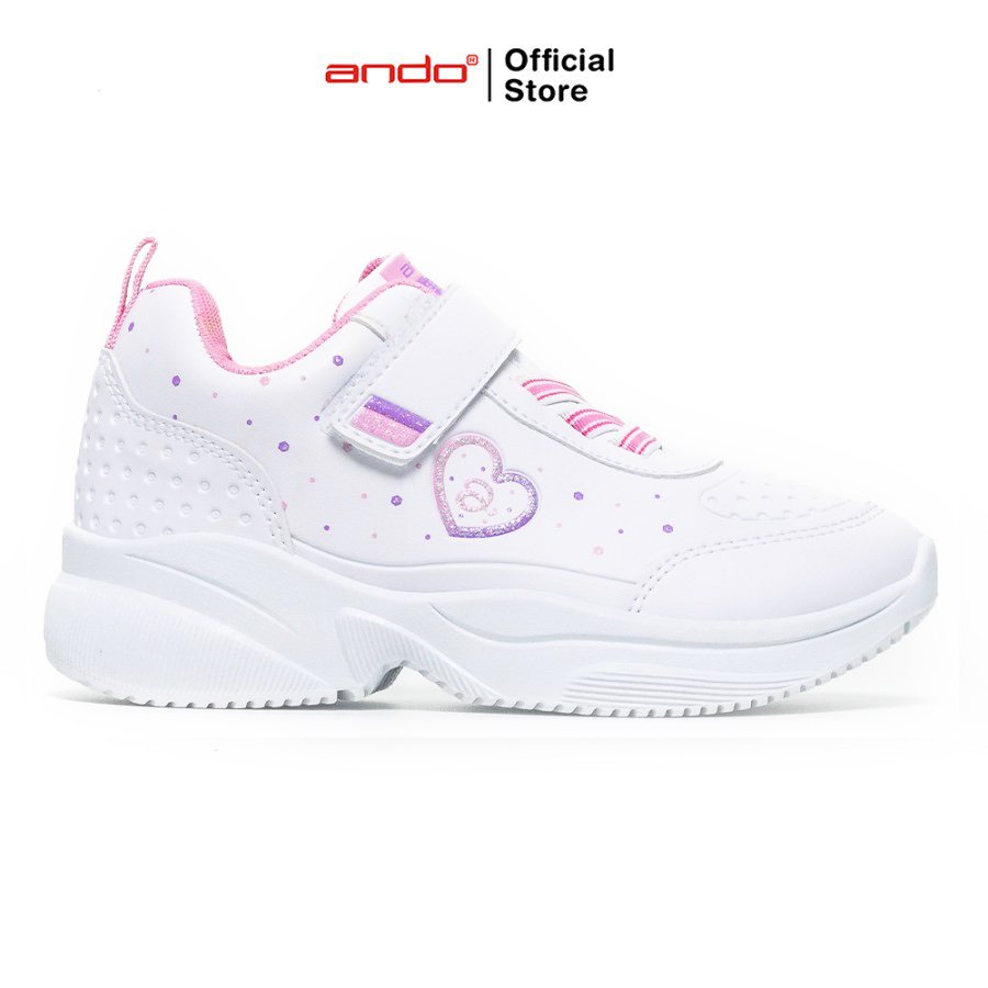 Ando Official Sepatu Sneakers Febe V Anak - Putih/Merah Muda