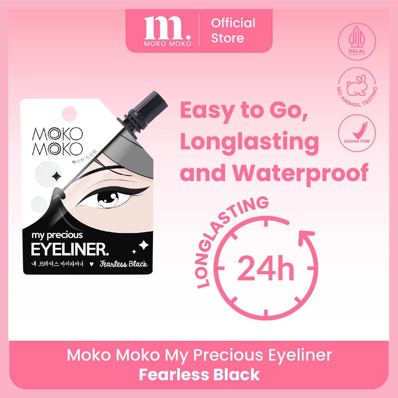 Moko Moko My Precious Eyeliner Fearless Black - Waterproof & Smudge-Proof Eyeliner Makeup