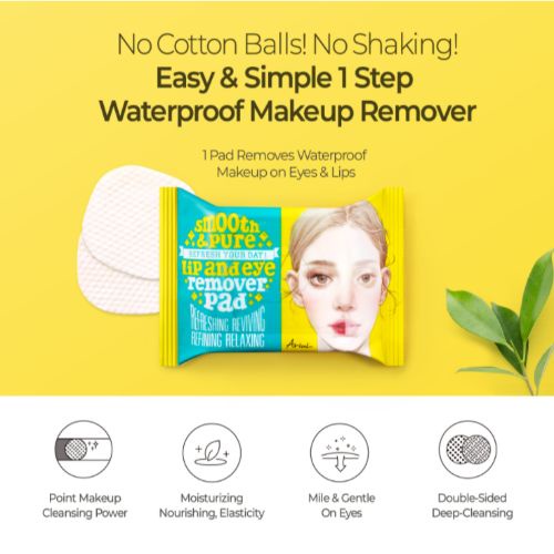 ARIUL - Smooth Pure Cleansing Tissue | Smooth Pure Lip Eye Remover Pads