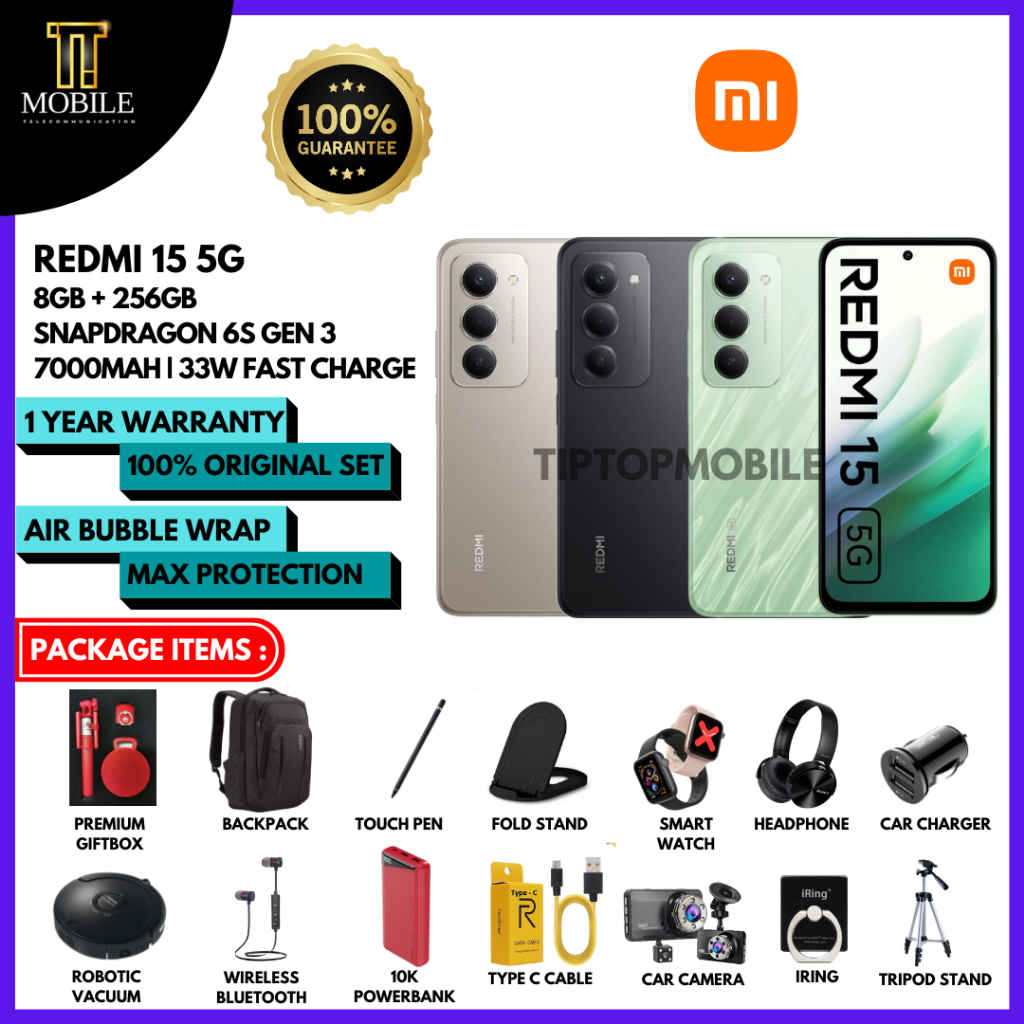 [NEW] REDMI 15 5G (8GB RAM + 256GB ROM) ORIGINAL XIAOMI MALAYSIA