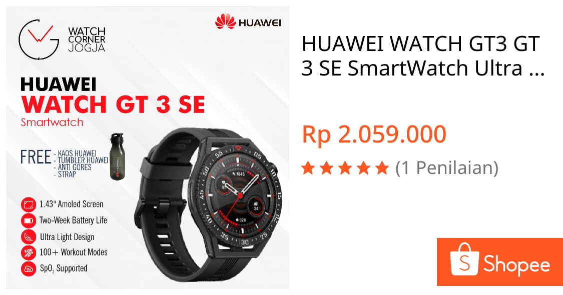 Jual HUAWEI WATCH GT3 GT 3 SE SmartWatch Ultra Light Amoled ORIGINAL | Shopee Indonesia