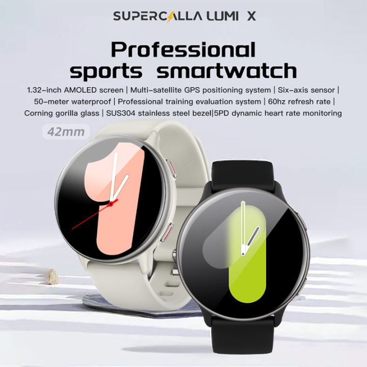SUPERCALLA Lumi X Smartwatch Dual Band GPS Multi-Satellite GNSS Super Amoled 1.32 Inch Corning Gorilla Glass | Lazada Indonesia