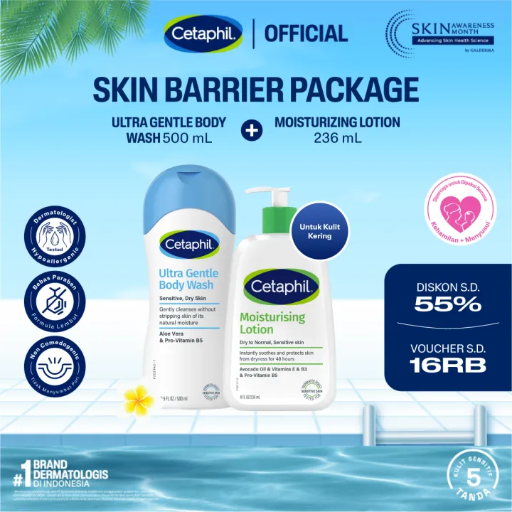 Cetaphil Ultra Gentle Body Wash 500ml + Moisturizing Lotion 237ml