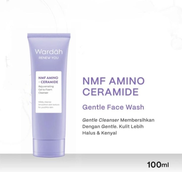 Wardah Renew You Rejuvenating Gel to foam Cleanser 100ml NMF AMINO + Ceramide.