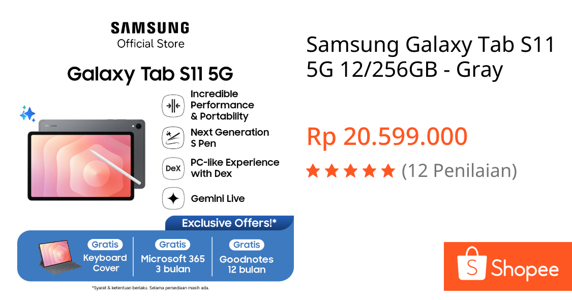 Jual Samsung Galaxy Tab S11 5G 12/256GB - Gray | Shopee Indonesia