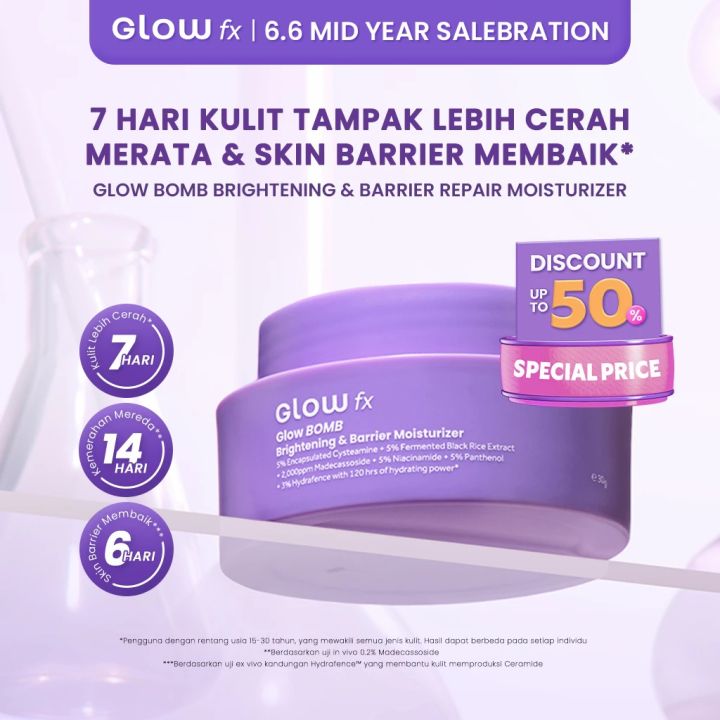 GLOW fx - Glow BOMB Brightening & Barrier Repair Moisturizer Gel Cream 30g - Face Moisturizer | Lazada Indonesia