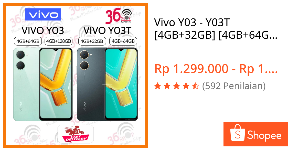 Jual Vivo Y03 - Y03T [4GB+32GB] [4GB+64GB] [4GB+128GB] Garansi Resmi Indonesia 1 Tahun | Shopee Indonesia