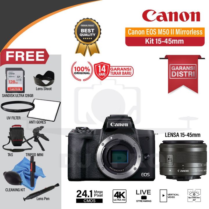 Canon EOS M50 II Mirrorless Camera with Lens 15-45mm - MARK 2