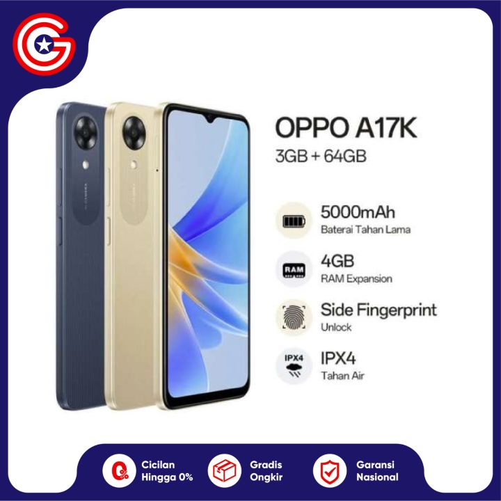 Oppo A17K 3/64GB GARANSI RESMI 1 TAHUN