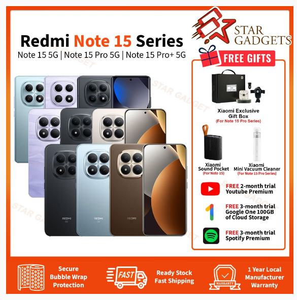 [NEW] Xiaomi Redmi Note 15 5G/ Note 15 Pro 5G / Note 15 Pro+ 5G | Original Malaysia New Set