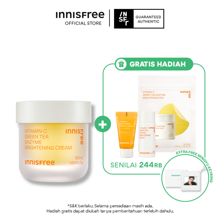 Buy 1 Get 3 Innisfree Vitamin C Green Tea Enzyme Brightening Cream 50ml Bundle | Lazada Indonesia