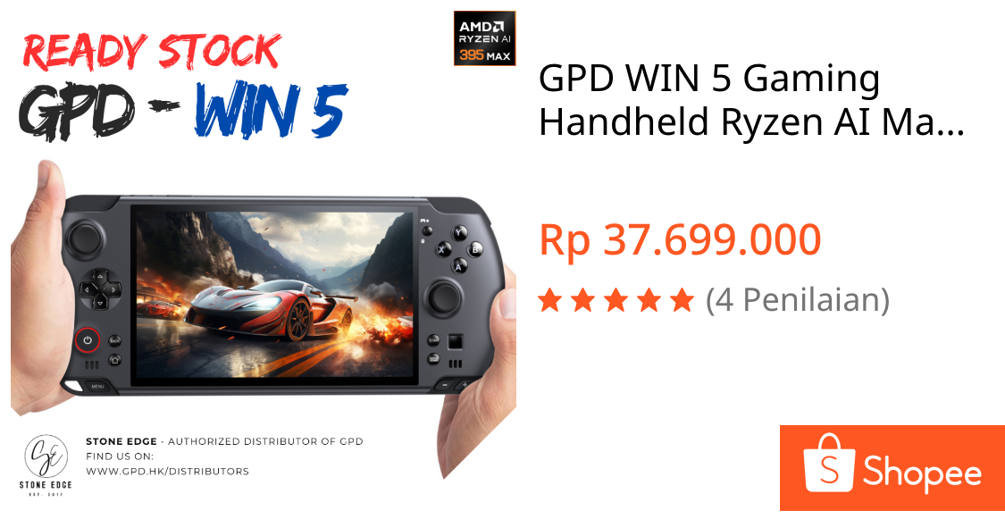 Jual GPD WIN 5 Gaming Handheld Ryzen AI Max+ 395 AI Max 385 Ram 32GB 64GB SSD AMD Radeon 8060S 7inch 120Hz AMD FreeSync | Shopee Indonesia