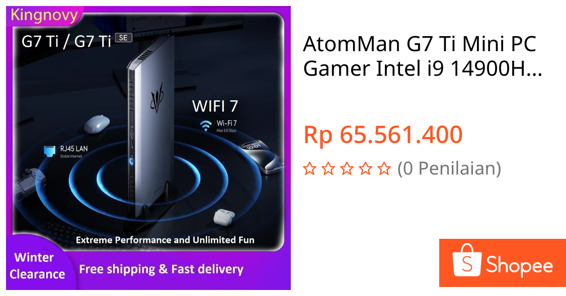 Jual AtomMan G7 Ti Mini PC Gamer Intel i9 14900HX i7 14650HX NVIDIA RTX 4070 8G GDDR6 2xDDR5 USB4 Gaming Computer Workstation WiFi7 | Shopee Indonesia