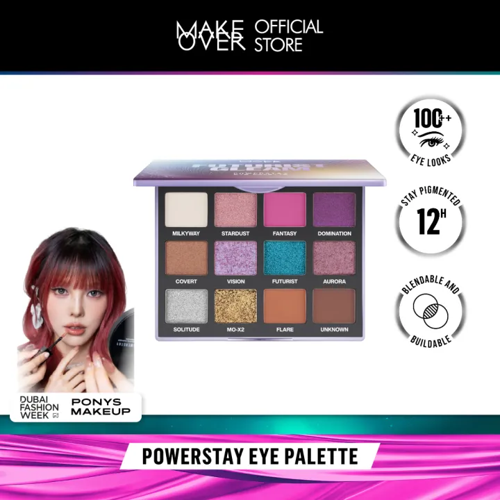 MAKE OVER Powerstay Eye Palette - Eyeshadow Palette Pigmented Long Lasting