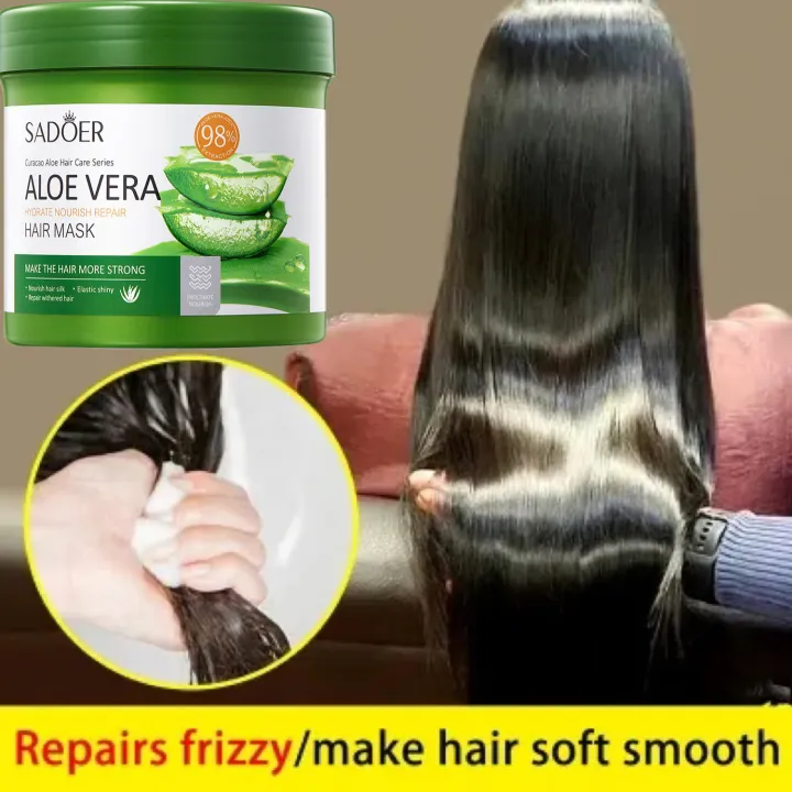 SADOER Aloe Vera Hair Treatment Mask CREAMBATH MELURUSKAN MELEMBUTKAN DAN PERAWATAN RAMBUT RONTOK 500ML