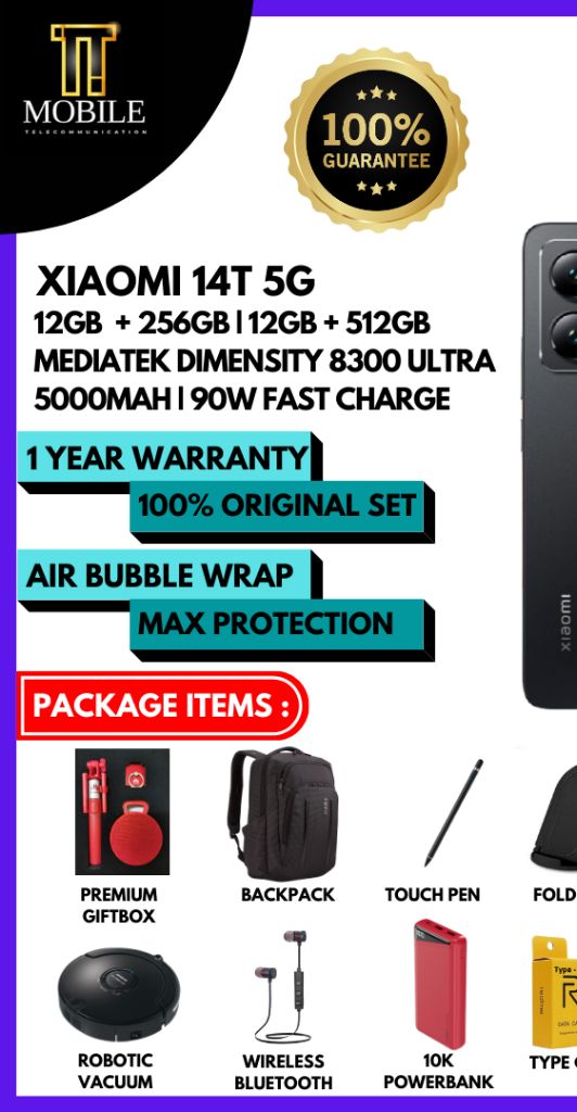 [NEW] Xiaomi 14T 5G | 14T Pro 5G (12GB + 256GB | 12GB + 512GB | 12GB + 1TB) Original Xiaomi Malaysia