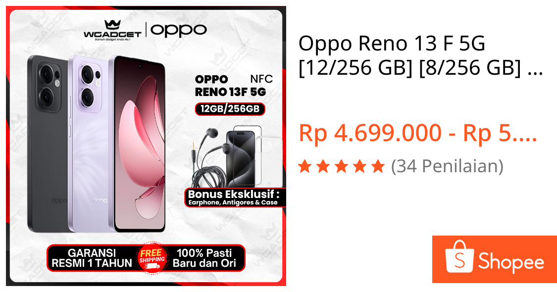 Jual Oppo Reno 13 F 5G [12/256 GB] [8/256 GB] 4G [8/256 GB] Garansi Resmi | Shopee Indonesia