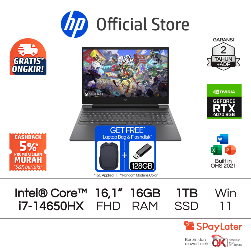Jual Victus Laptop Gaming HP Intel Core i7 NVIDIA GeForce RTX 4070 16GB RAM 1TB SSD Silver / Blue Free Windows 11 Home 16.1 Inch 165 Hz Garansi 2 Tahun Official Promo Murah Gratis Ongkir Official Non Second | Shopee Indonesia
