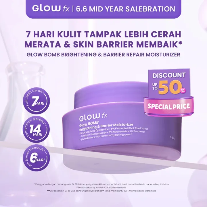 GLOW fx - Glow BOMB Brightening & Barrier Repair Moisturizer Gel Cream 30g - Face Moisturizer | Lazada Indonesia