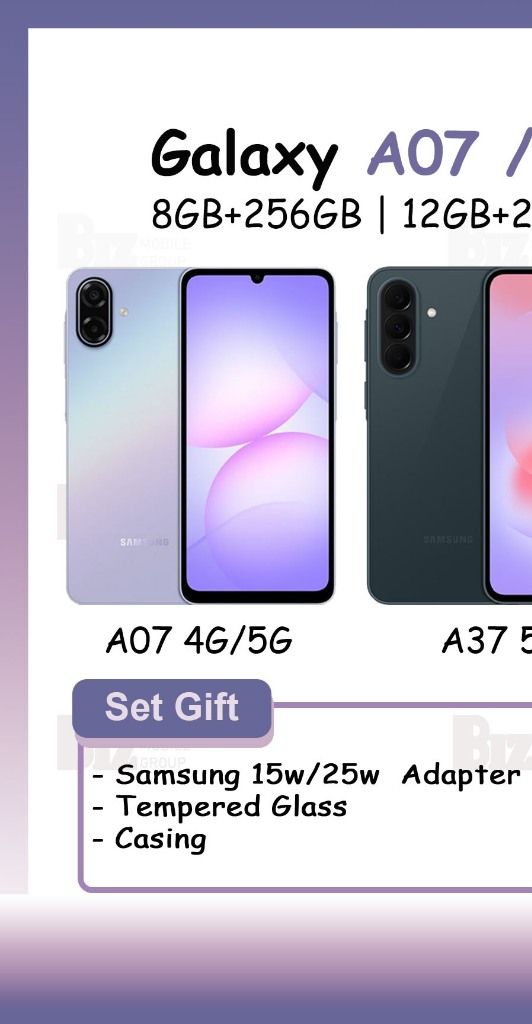 Samsung Galaxy A37 5G / A57 5G / A07 4G / A07 5G [ 8GB+256GB | 12GB+256/512GB ] | Original Malaysia New Set