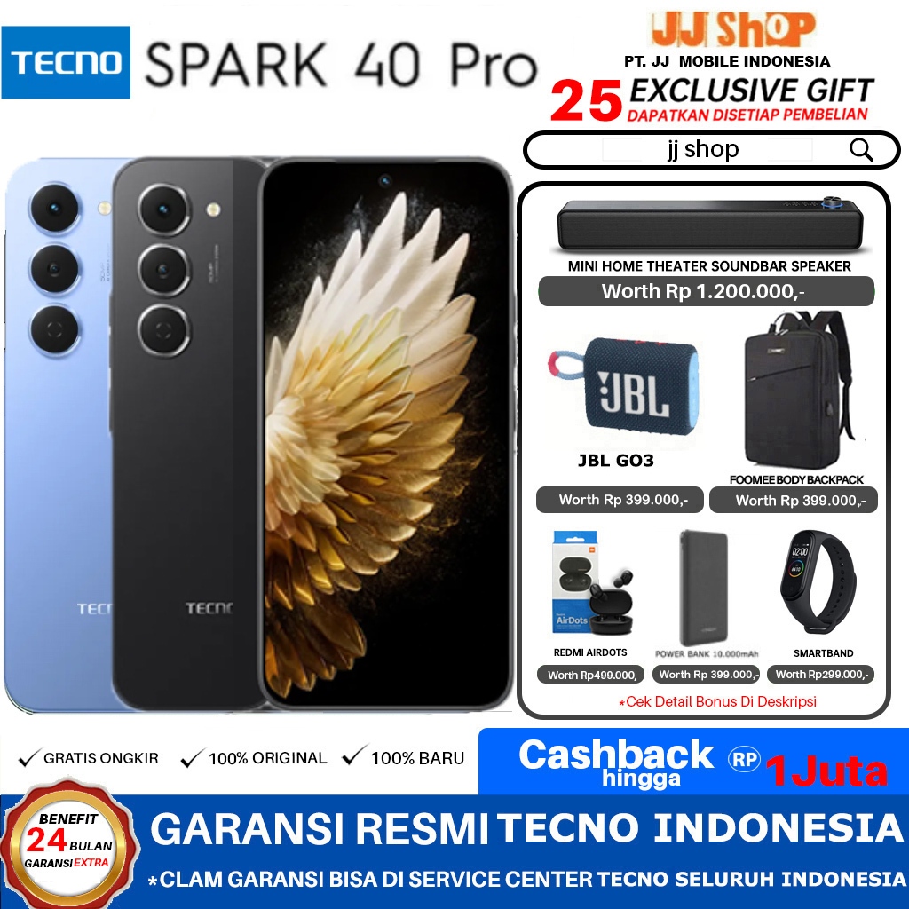 Jual TECNO SPARK 40 PRO 8/128 GB RAM 8GB ROM 128GB GARANSI RESMI | Shopee Indonesia