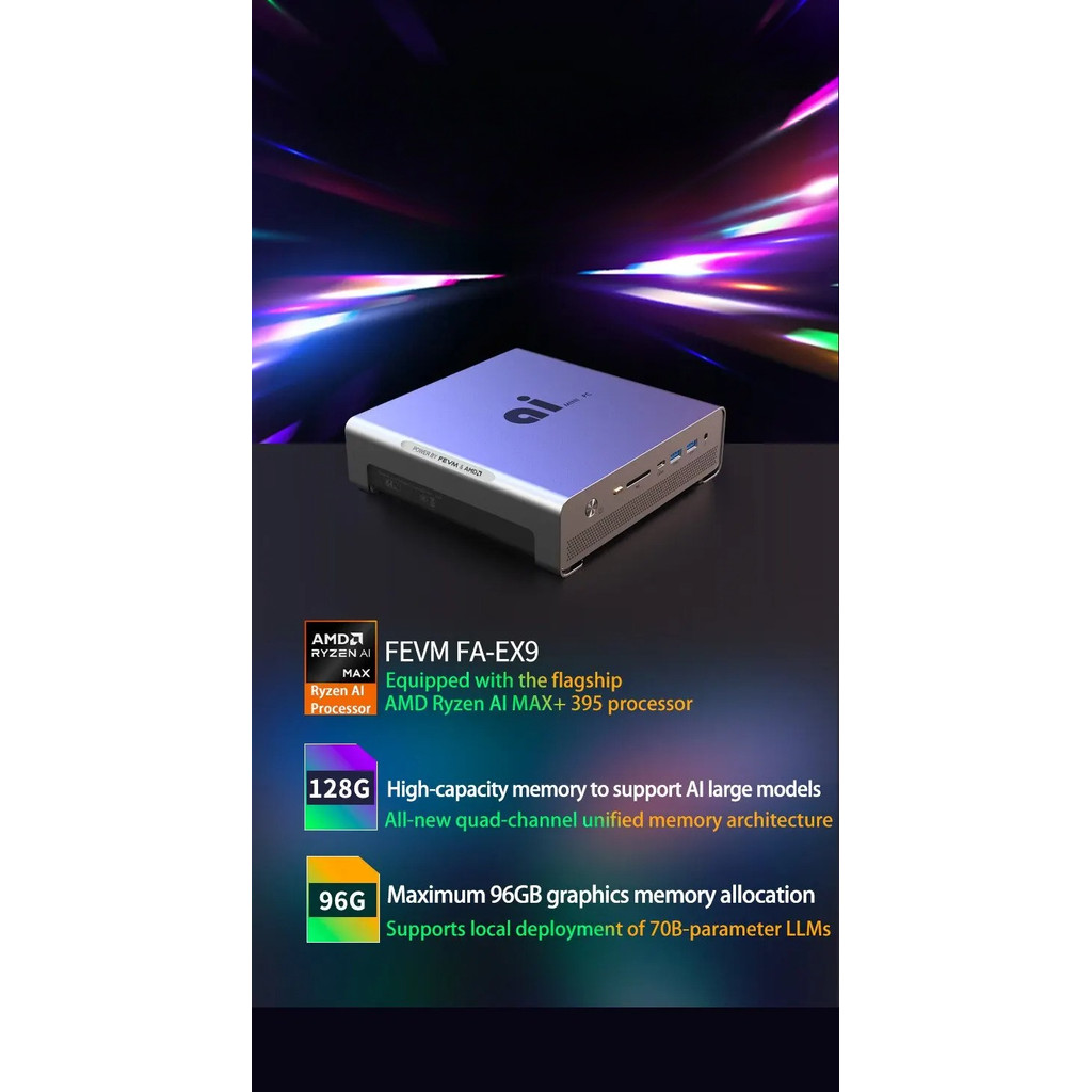 Jual SZBOX New AMD Ryzen AI MAX 395 Mini PC FA-EX9 LPDDR5X Dual M.2 2280 PCIe4.0 SSD Oculink*1(64Gbps) WiFi7 BT Desktop Metal PC | Shopee Indonesia