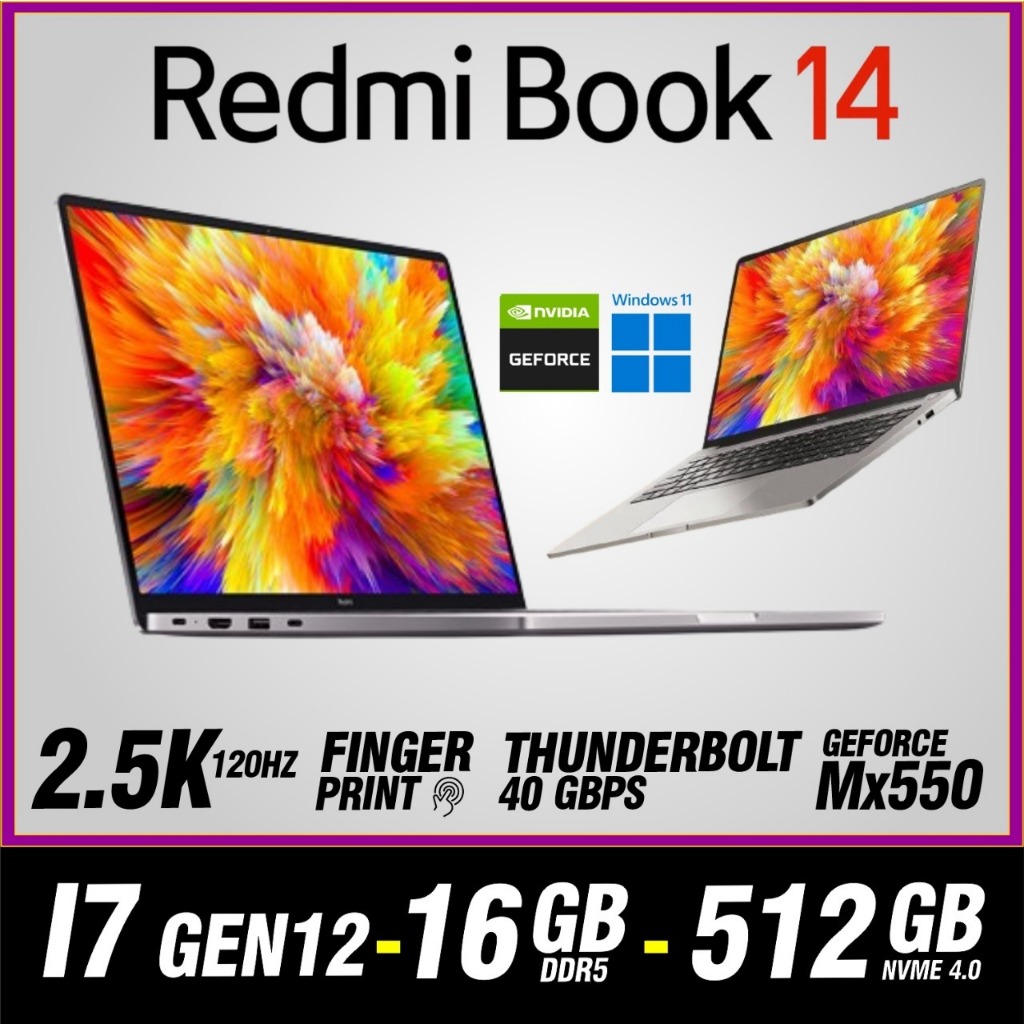 Jual XIAOMI REDMIBOOK PRO 14 CORE I7 12650H-16GB D5-512GB NVME-MX550 4GB-120HZ RETINA-2.5K | Shopee Indonesia