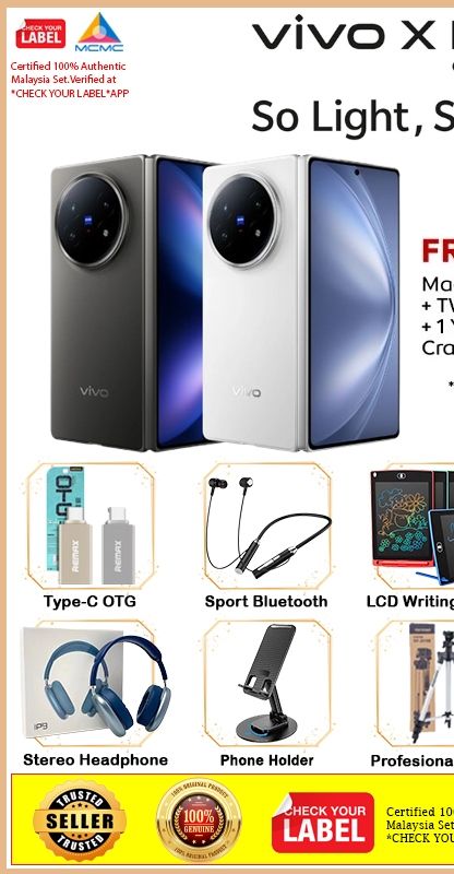 vivo X Fold5 5G Smartphone | 32GB*(16GB+16GB)RAM + 512GB ROM | Original vivo Malaysia
