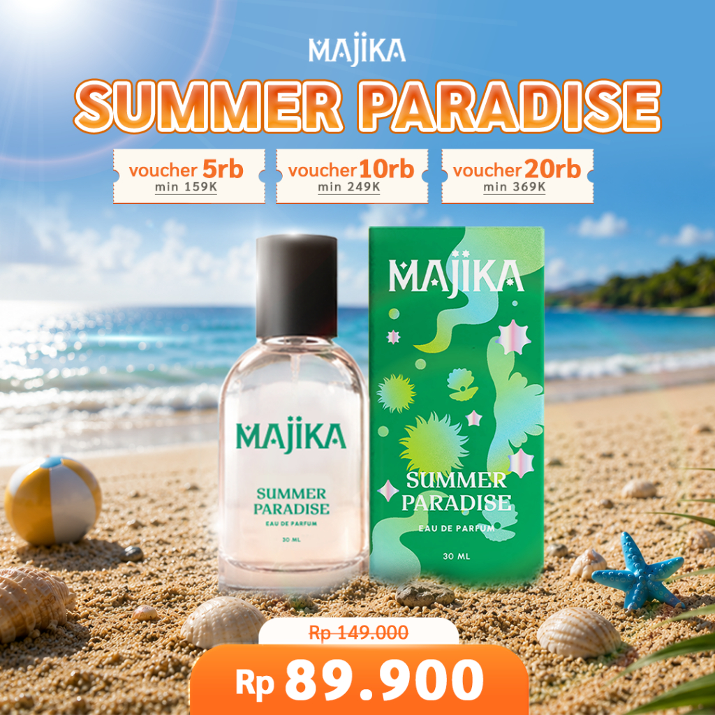 Jual MAJIKA Summer Paradise Eau de Parfum | 30 ML | Parfum Unisex Tahan lama | Shopee Indonesia
