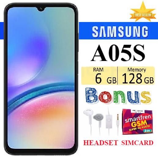 HP SAMSUNG GALAXY A05S RAM 6/128 GB FULLSET Bergaransi - FREE SIMCARD - PROMO